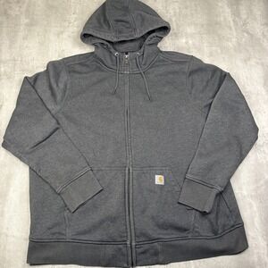 Carhartt Full Zip Hoodie Womens XXL Gray Relaxed Fit Workwear Sweatshirt Work